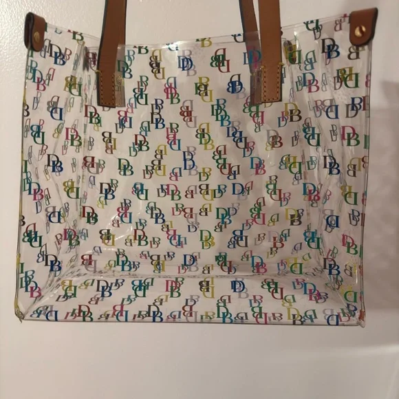 Dooney & Bourke Colorful Logo Tote with Tan Straps - Picture 3 of 10